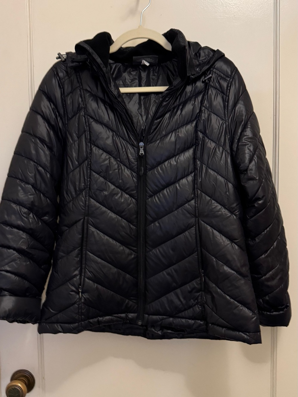 tek gear Black Quilted Hooded Puffer Jacket